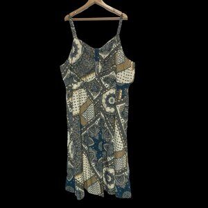 Blue/Cream Boho Print Sundress